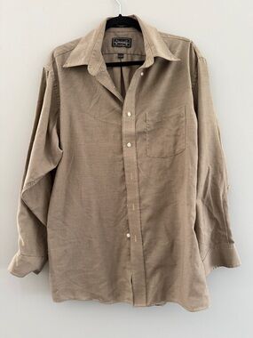 Men’s Herringbone Print Button Down Shirt - 16